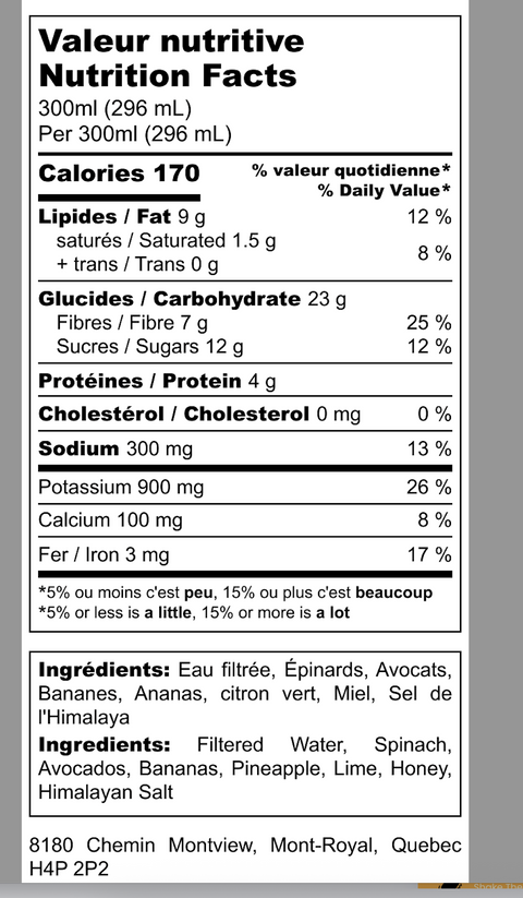 SMOOTHIE AVOCAT biologique